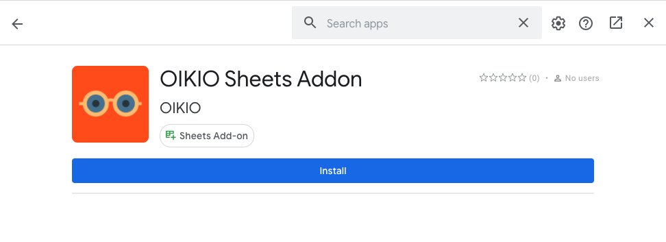 OIKIO Sheets Addon